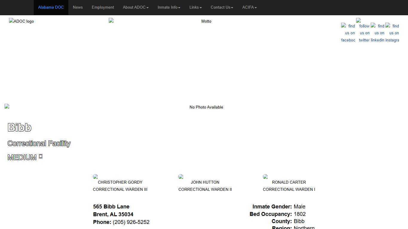 - Alabama Dept of Corrections